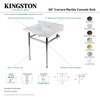 Kingston Brass 30 Console Sink with Brass Legs 8Inch, 3 Hole, Marble WhitePolished Chrome KVBH3022M8SQ1